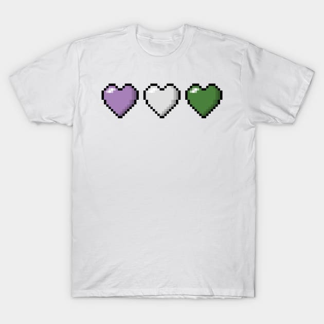 Genderqueer Pixel Hearts T-Shirt by LiveLoudGraphics